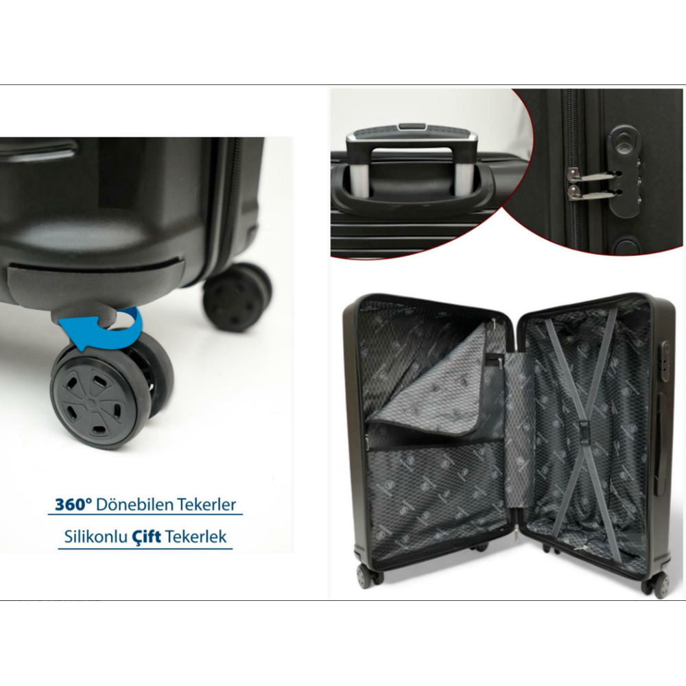 BUSINESS 3LÜ VALİZ SET SİYAH BS-001 (1)