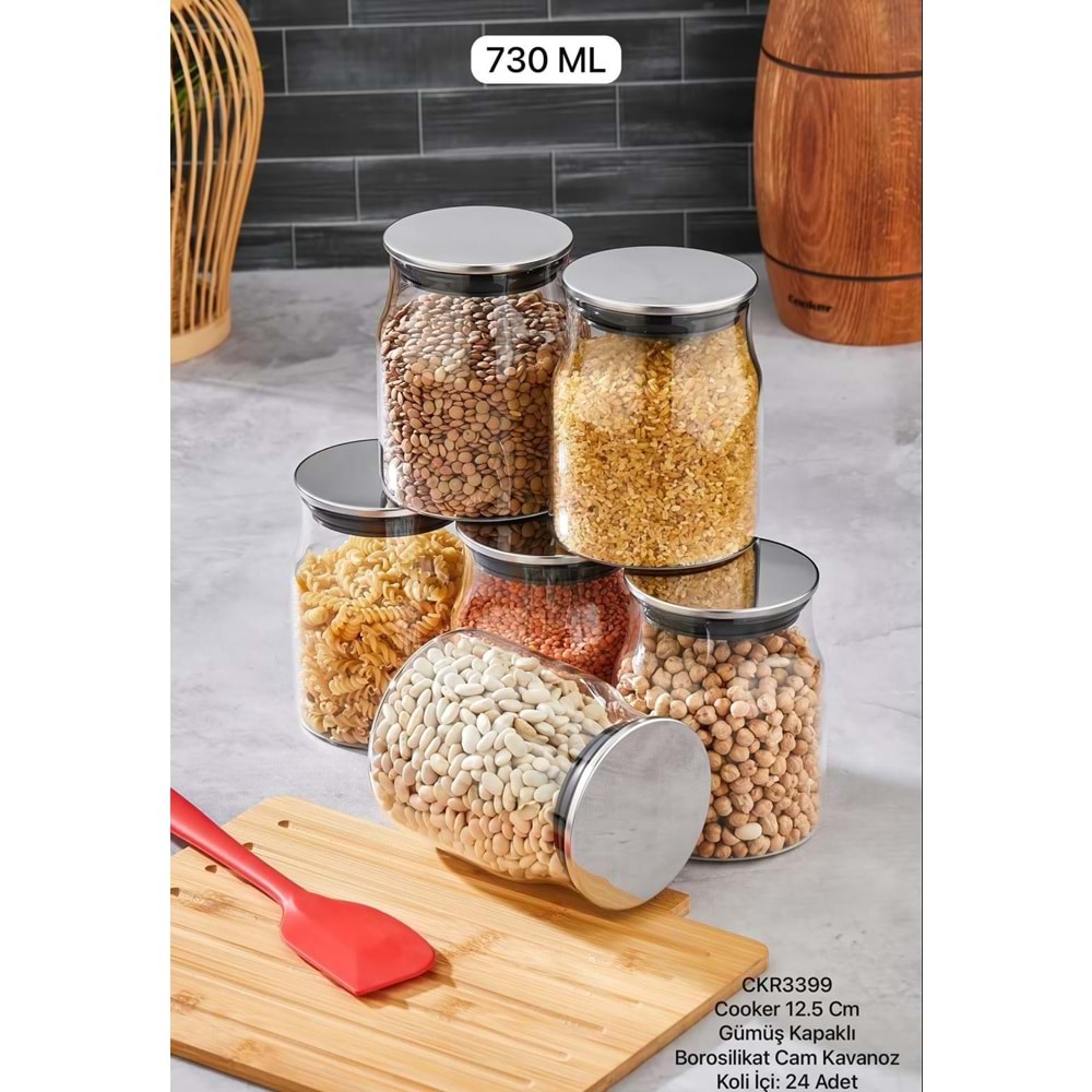 COOKER CKR3399 12.5 CM METAL KAPAKLI CAM KAVANOZ (24)