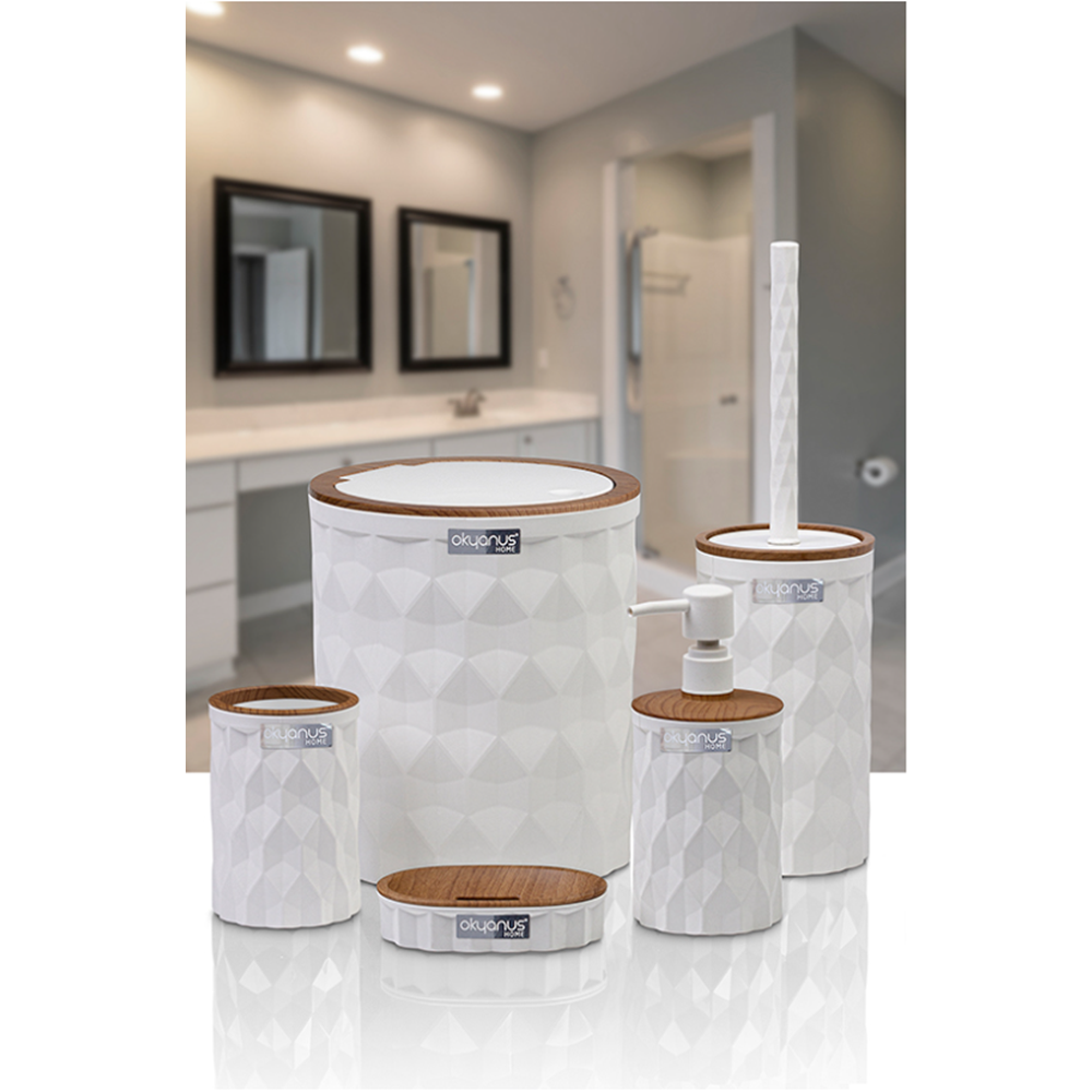 OKYANUS OKY-467-3-B DİAMOND 5Lİ BANYO SETİ/AHŞAP/BEYAZ (8)