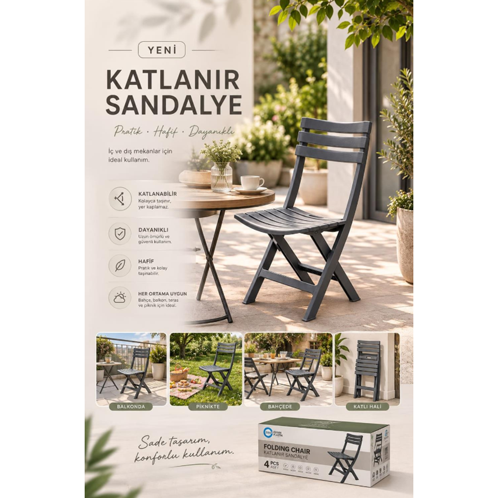 ÖZGEN 351 GRİ KATLANIR SANDALYE (4)