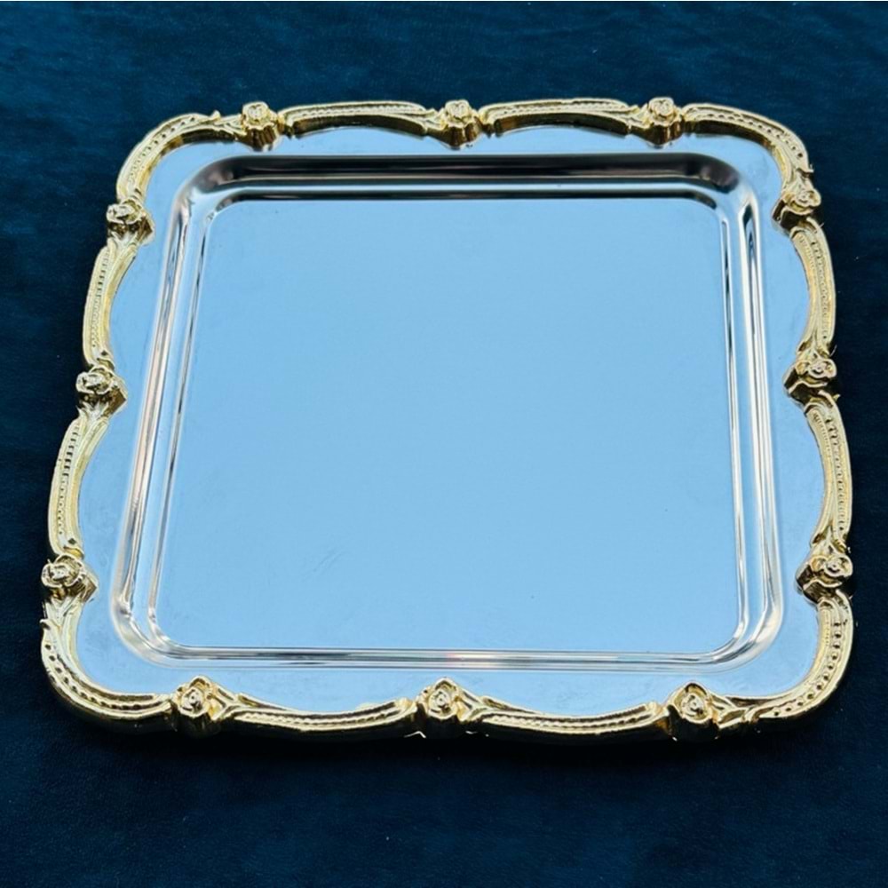 DGN GÜLP KARE GÜL ÇERÇEVE GÜMÜŞ GOLD PLST (100)