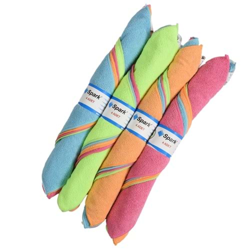 SPARK M3330 MİKROFİBER TEMİZLİK BEZİ 4 LÜ (1) (100)