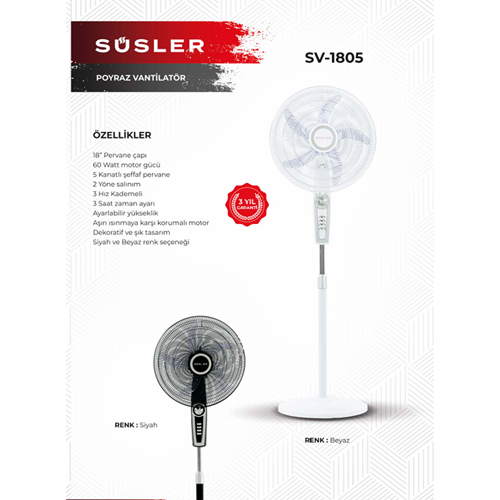SÜSLER SV-1805 POYRAZ VANTİLATÖR SOĞUTUCU (1)
