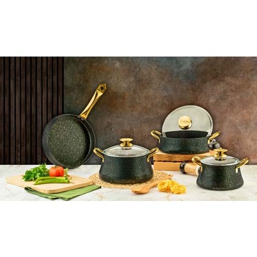 ÖZ LİFE GS-6049 LOTUS 7 PRÇ GRANİT SET YEŞİL (1)