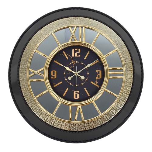 REVELLO ROMA METALİZE 130M-SG SİYAH GOLD DUVAR SAATİ (8)