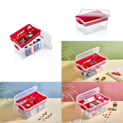 ORGANİZERS ORG-486 CLINK BÖLMELİ SAKLAMA KABI (9,0 Lt.) (12)