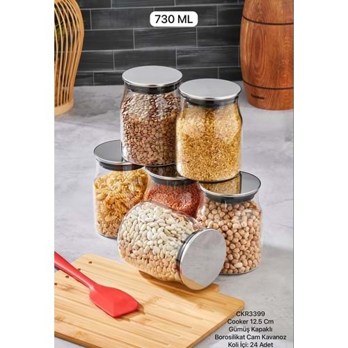 COOKER CKR3399 12.5 CM METAL KAPAKLI CAM KAVANOZ (24)