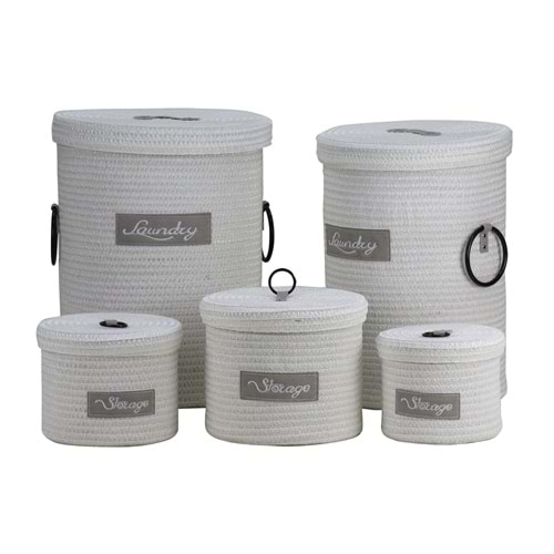 AROW TR-1050 5Lİ YUVARLAK BAMBU SEPET SETİ (1)