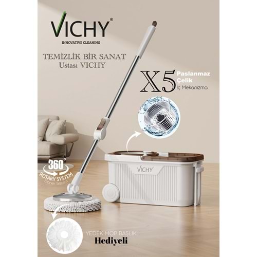VICHY TEMİZLİK SETİ VCH-6676 X5 DÖNER BAŞLIKLI +1 MOP (6)