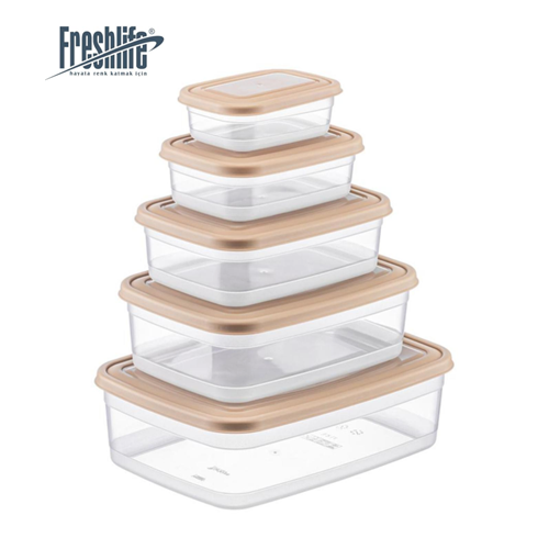 FRESHLİFE D-432 05 5Lİ CLASSY SIĞ DİKDÖRTGEN SAKLAMA KABI SET (12)