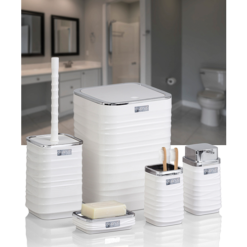 OKYANUS OKY-440-1-B LUNA KARE 5Lİ BANYO SETİ KROM/BEYAZ (8)