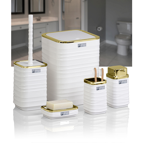 OKYANUS OKY-440-4-B LUNA KARE 5Lİ BANYO SETİ ALTIN/BEYAZ (8)