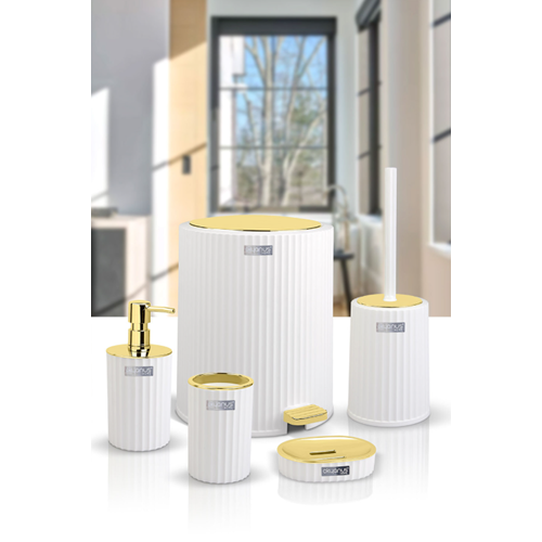 OKYANUS OKY-450-4-B COLİSEUM 5Lİ BANYO SETİ ALTIN/BEYAZ (8)
