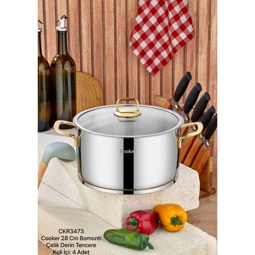 COOKER CKR3473 28 CM BOMONTİ ÇELİK DERİN TENCERE GOLD (4)