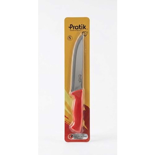 PİRGE PRT43036-02 PRATIK PLSTK SAPLI ET BIÇAĞI NO:3 19 CM KIRMIZI (12