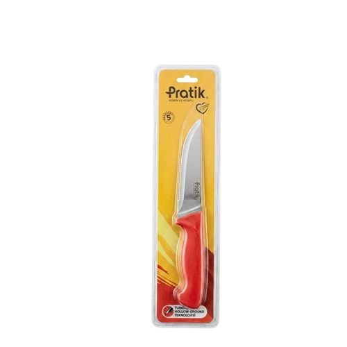 PİRGE PRT43034-02 PRATIK PLS SAPLI ET BIÇAĞI NO:1 14,5 CM KIRMIZI (12)