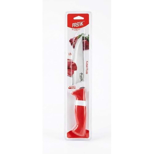 PİRGE PRT43035-02 PRATIK PLS SAPLI ET BIÇAĞI NO:2 16,5 CM KIRMIZI (12)