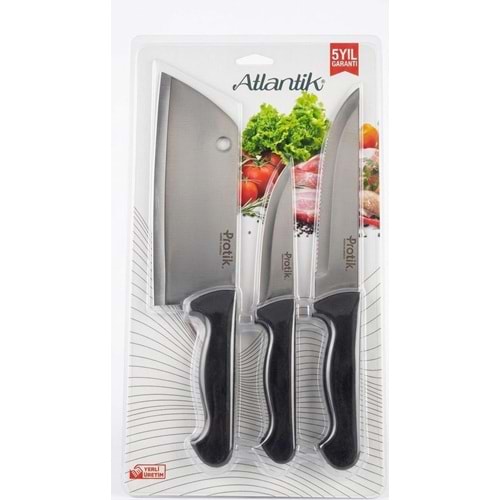 PİRGE PRT61059-01 ATLANTİK PLSTK 3 PARÇA SATIRLI BIÇAK SETİ SİYAH (12)