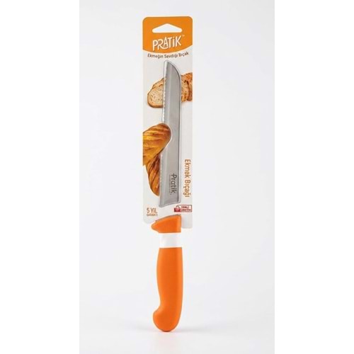 PİRGE PRT43020-08 PRATIK DİŞLİ EKMEK BIÇAĞI 17,5CM TURUNCU (12)