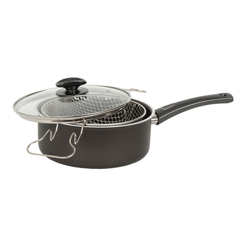 MEHTAP KT2225TEFLON CİPS TENCERE 22CM ÇİFT TARAF TEFLON ONYX (6)
