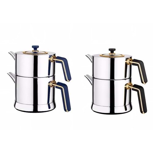 AKDENİZ ELMAS FİT ELİTE AİLE BOY ÇAYDANLIK KARIŞIK RENK 2,25+1,25L (4)