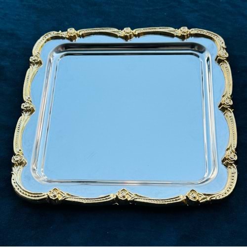 DGN GÜLP KARE GÜL ÇERÇEVE GÜMÜŞ GOLD PLST (100)