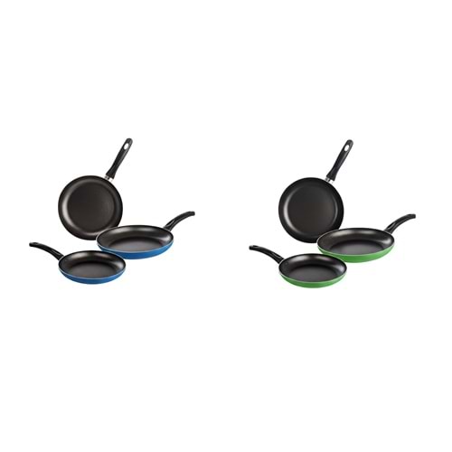 MEHTAP PTFE 3LÜ 18CM+22CM+26CM SAPLI TAVA SETİ MAVİ+YEŞİL (6)