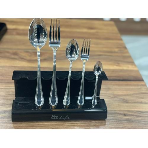 ÖZ LİFE DZN-8027 NİL 60 PARÇA ÇATAL KAŞIK TAKIMI SADE (10)