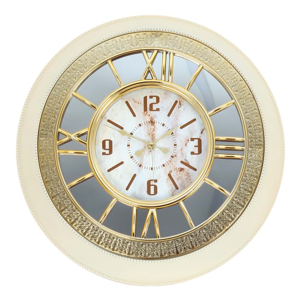 REVELLO ROMA METALİZE 130M-KG KREM GOLD DUVAR SAATİ (8)