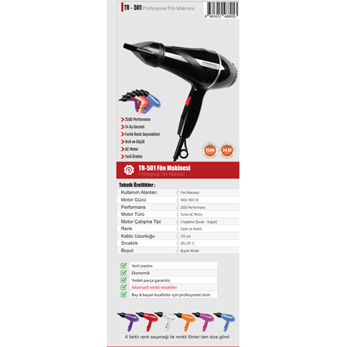 POWERTEC TR-501 RENKLİ FÖN MAKİNESİ (12)