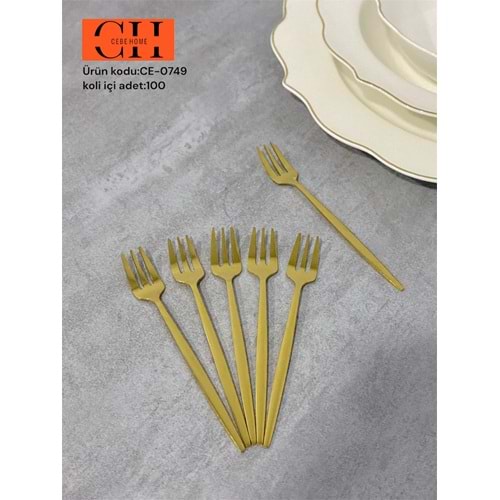 CEBE HOME CE-0749 GOLD METAL KÜÇÜK ÇATAL 6 LI (100)