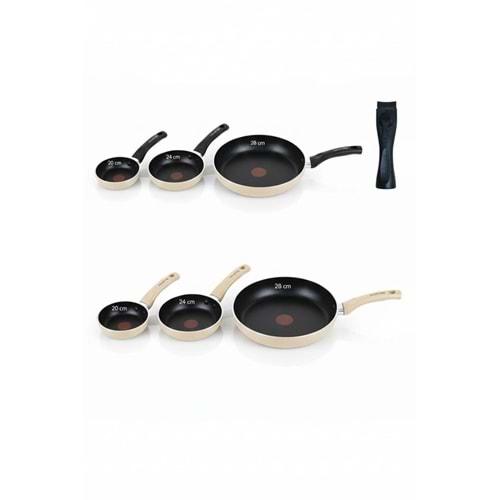 ÖZ LİFE GT-6142 ALMOND 4 PRÇ TAVA SETİ KREM (6)