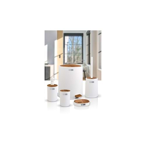OKYANUS OKY-450-3-B COLİSEUM 5Lİ BANYO SETİ AHŞAP/BEYAZ (8)