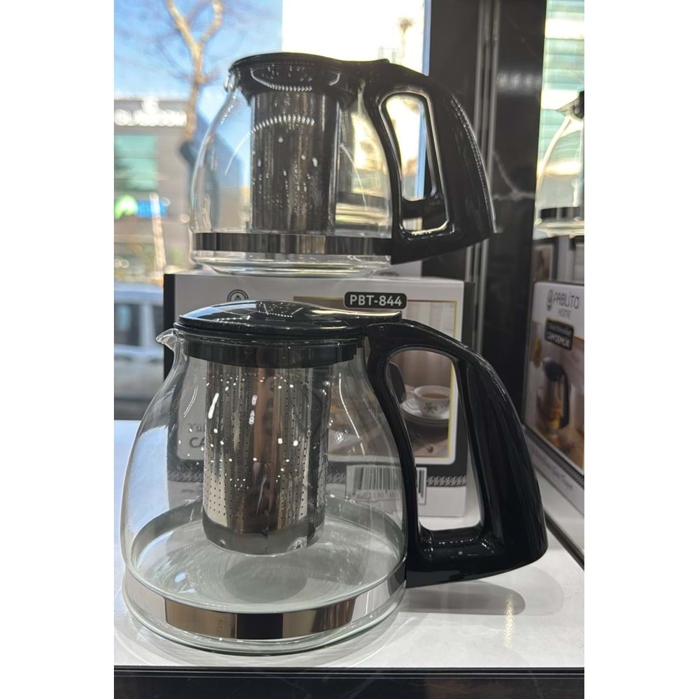 PABLİTO PBT-844 SÜZGEÇLİ CAM DEMLİK 900 ML (48)