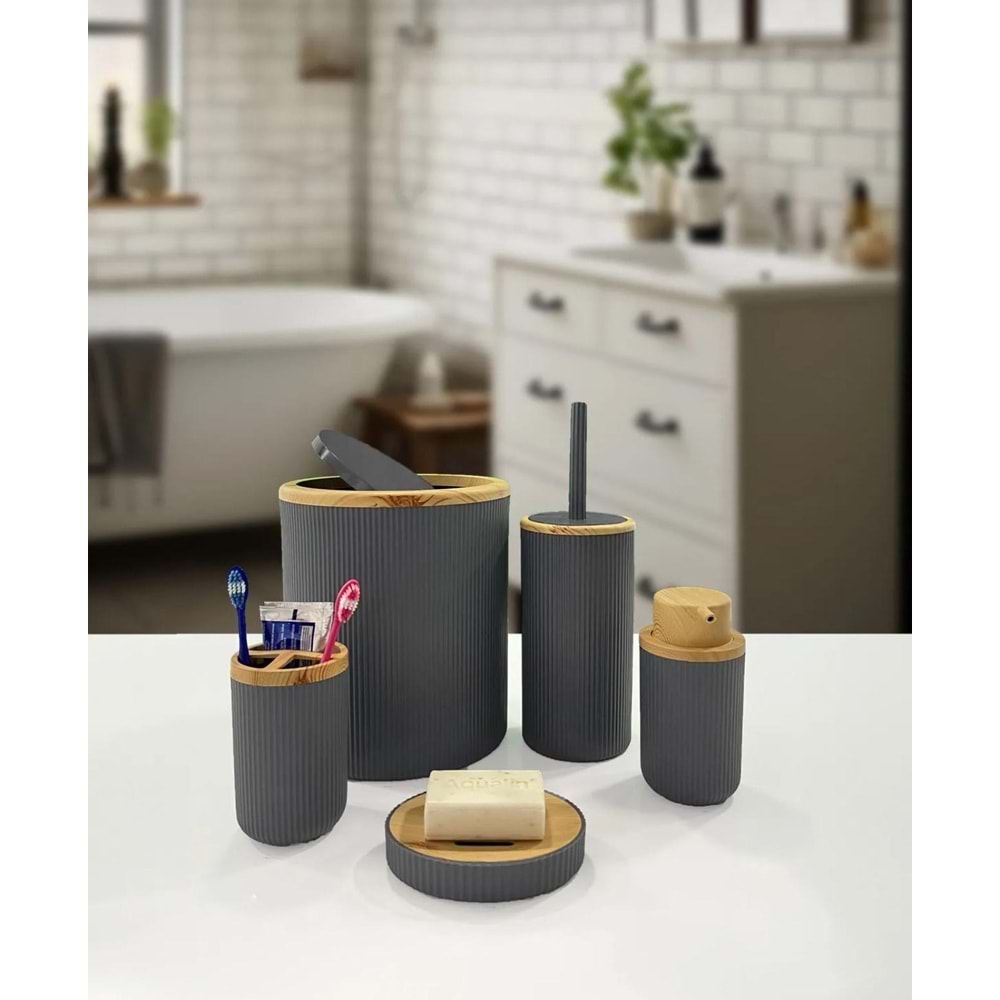 BİLTAŞ ISR-5779 BAMBU BANYO SETİ GRİ (8)