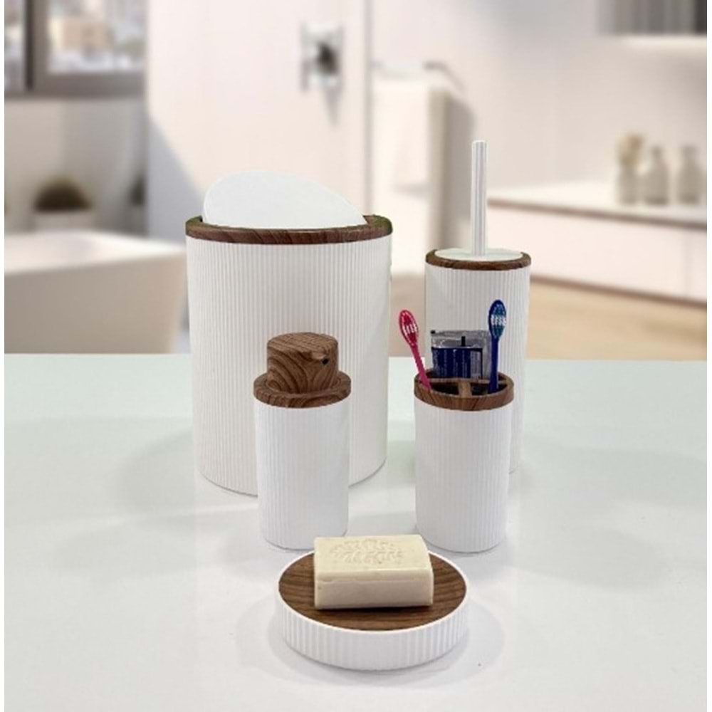 BİLTAŞ İSR-5735 5 Lİ BANYO SETİ AHŞAP BEYAZ (8)