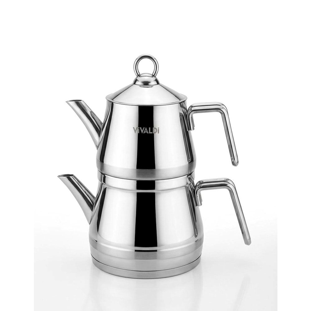 VİVALDİ ELEGANCE AİLE ÇAYDANLIK METAL KULP 1,0LT+2,0LT (4)