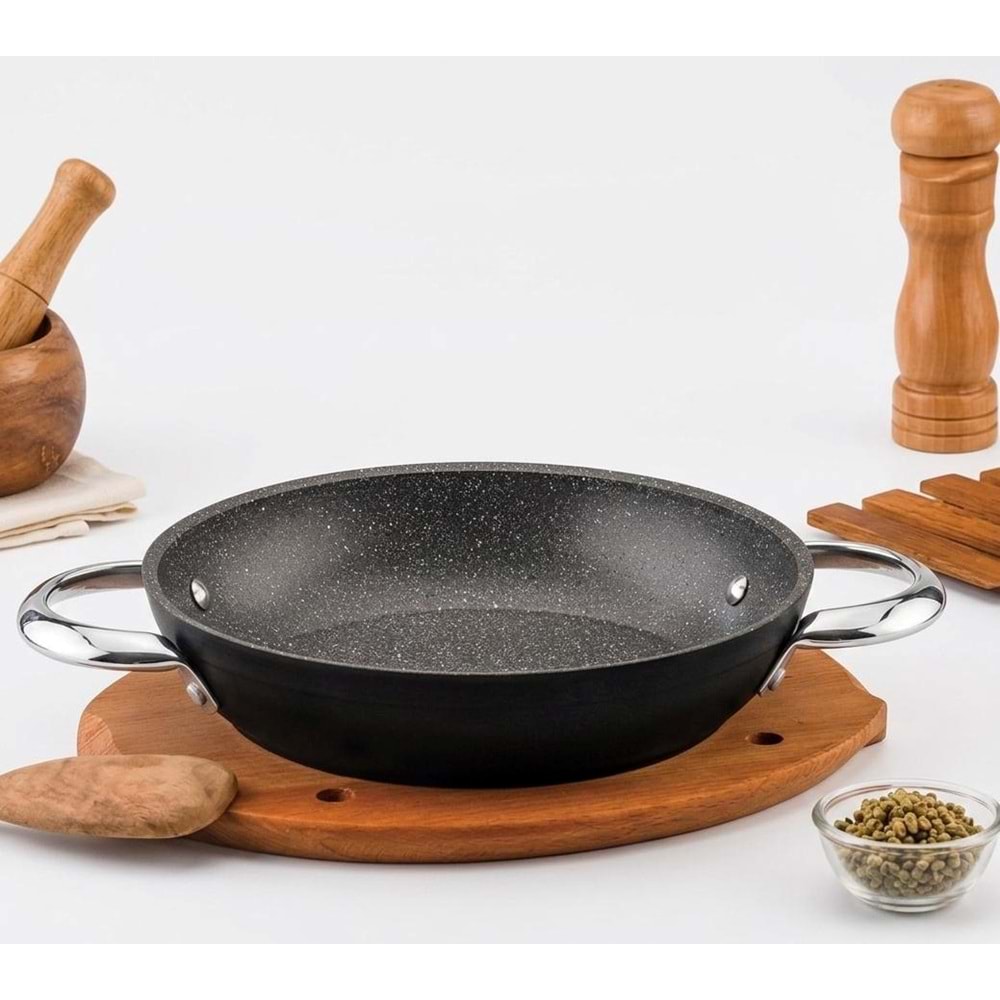 ÖZ LİFE GD-6097 DORA 20 CM GRANİT SAHAN SİYAH SADE (10)